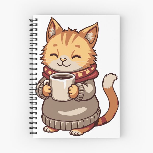 Item preview, Sweater weather cat drinking coffee designed and sold by OlvadDesigns.