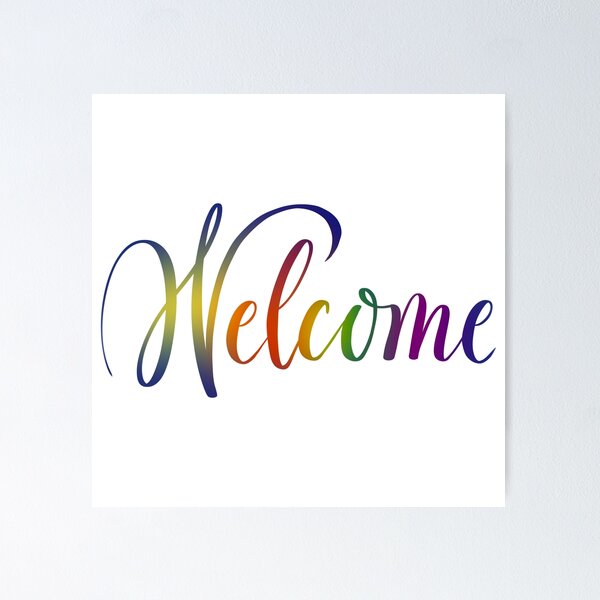 Item preview, Welcome Sign 1 | Colored on White | Calligraphy designed and sold by foundatelier.