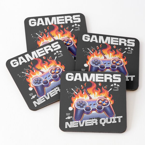 Item preview, Gamers Never Quit, Controller in Flames for Gaming Fans designed and sold by Mariana Piana.