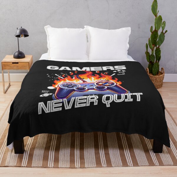 Item preview, Gamers Never Quit, Controller in Flames for Gaming Fans designed and sold by Mariana Piana.