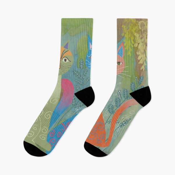 Item preview, Three colourful cats in the woods designed and sold by HoddyDesign.