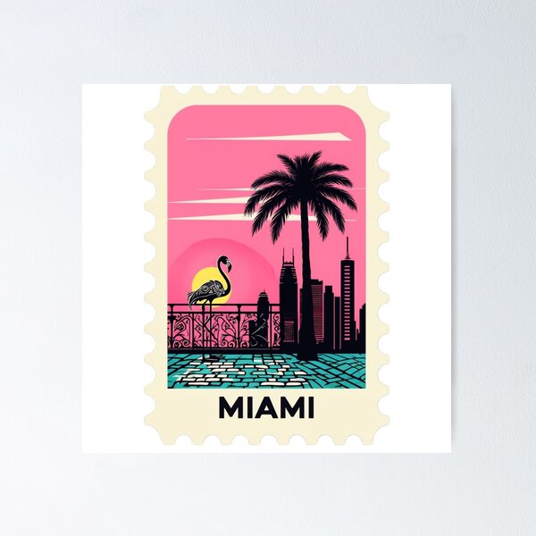 Item preview, Miami Post Stamp designed and sold by homeaven.