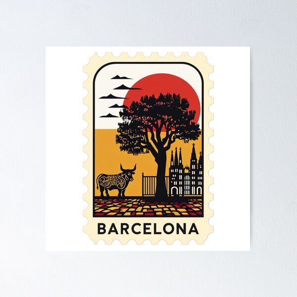 Artikelvorschau, Briefmarke der Post von Barcelona entworfen und verkauft von homeaven.