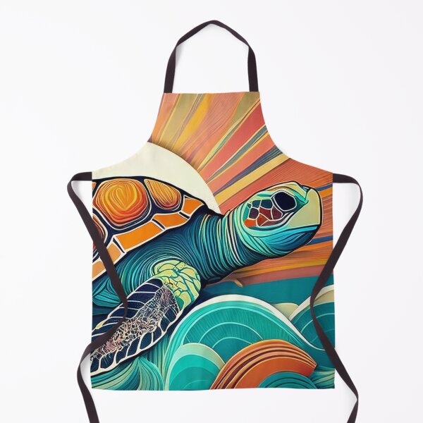 Item preview, Sea Turtle Sunset and Waves Retro Vintage Turtle Artwork designed and sold by Mandeville Photography.