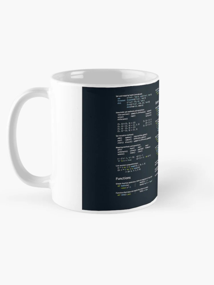 Thumbnail 5 of 6, Coffee Mug, Python _Cheat Sheet designed and sold by Unpredictable Lab.