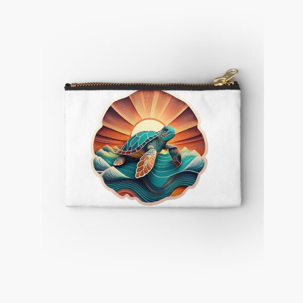 Item preview, Sea Turtle Sunset and Waves Retro Vintage Turtle Artwork designed and sold by Mandeville Photography.