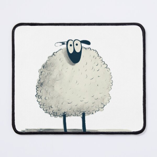 Item preview, Quirky Sheep Cartoon – Cute and Fluffy Farm Animal Art designed and sold by sirenandscript.