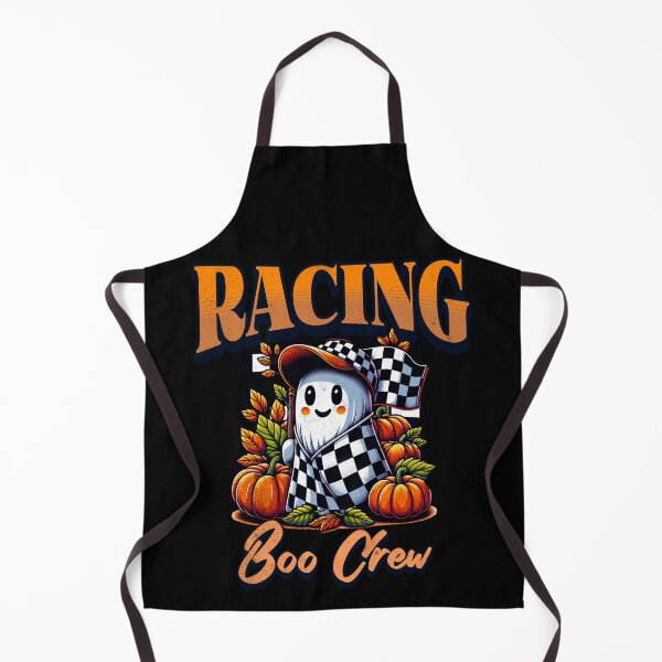 Artikelvorschau, Racing Boo Crew Niedlich Lustiger Herbst Halloween Geisterrennen Zielflagge Kürbis Herbstblätter entworfen und verkauft von CarantinedChaos.