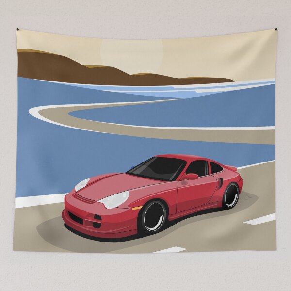 Artikelvorschau, 2004 Roter Porsche 996 911 Turbo Ocean Drive entworfen und verkauft von blackdogshop.