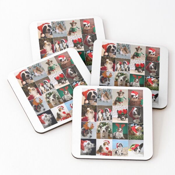 Item preview, Cute Collie Dog Christmas Photo Collage designed and sold by ColorfulPrints.