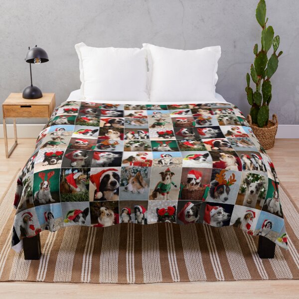 Item preview, Cute Collie Dog Christmas Photo Collage designed and sold by ColorfulPrints.