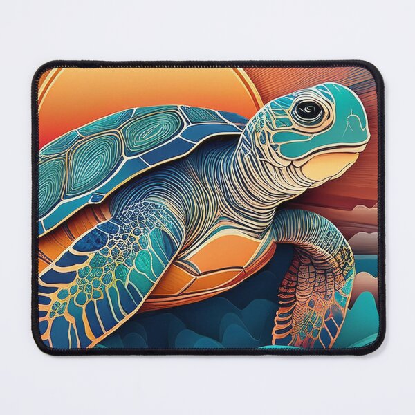 Item preview, Sea Turtle Sunset and Waves Retro Vintage Turtle Artwork designed and sold by Mandeville Photography.