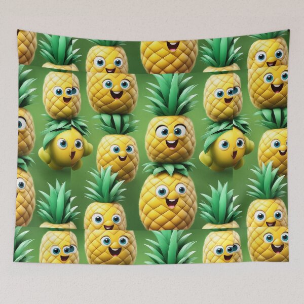 Item preview,  Cute Pineapple Fruit Cartoon Vector Icon Illustration designed and sold by hjian8219.