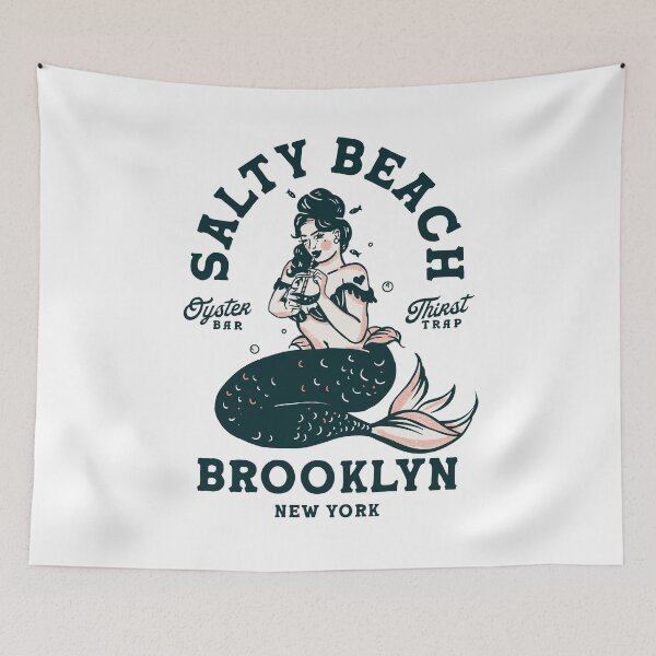 Item preview, Brooklyn New York Mermaid Shirt. Salty Beach Oyster Bar Seafood Restaurant T-Shirt. Men's & Women's Mermaids Gift Tee designed and sold by The Whiskey Ginger Design Shop.