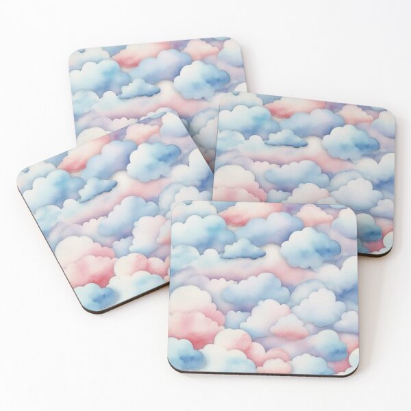 Item preview, Watercolor Sugar Cotton Clouds Background designed and sold by hjian8219.