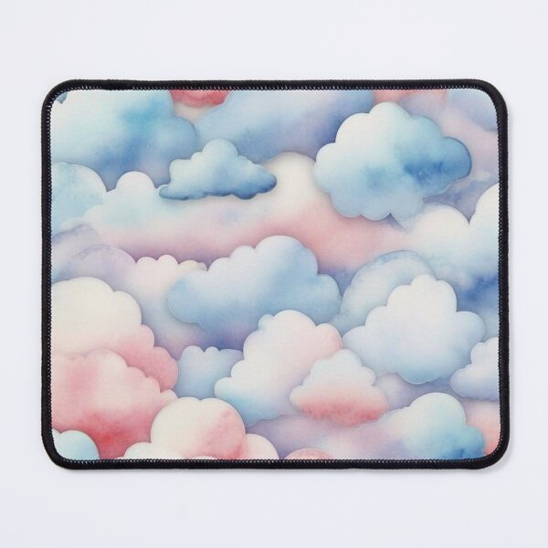 Item preview, Watercolor Sugar Cotton Clouds Background designed and sold by hjian8219.