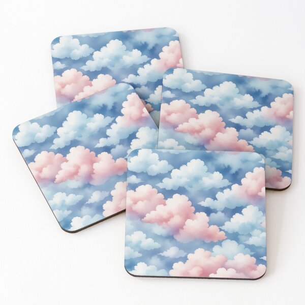Item preview, Watercolor Sugar Cotton Clouds Background designed and sold by hjian8219.