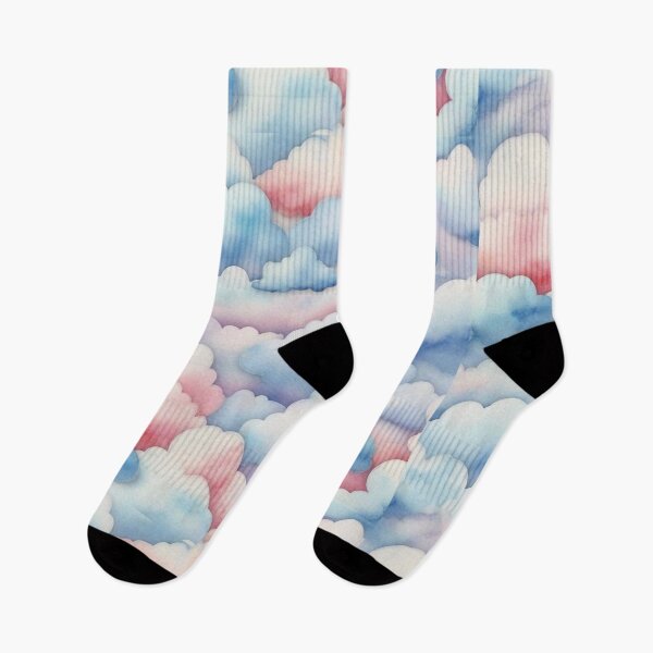 Item preview, Watercolor Sugar Cotton Clouds Background designed and sold by hjian8219.