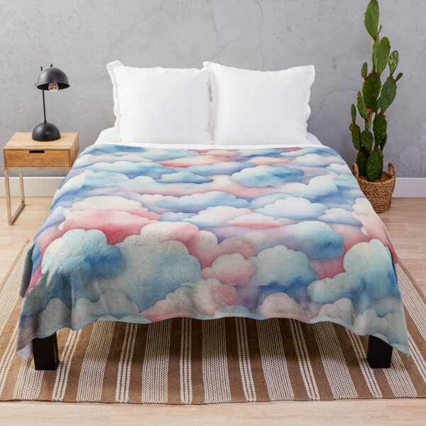 Item preview, Watercolor Sugar Cotton Clouds Background designed and sold by hjian8219.