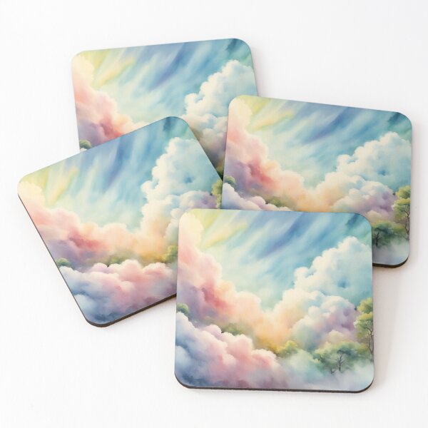 Item preview, Watercolor Sugar Cotton Clouds Background designed and sold by hjian8219.