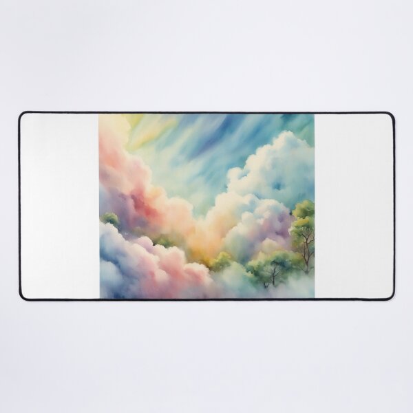 Item preview, Watercolor Sugar Cotton Clouds Background designed and sold by hjian8219.