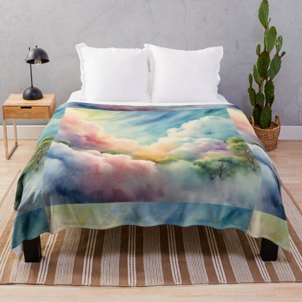 Item preview, Watercolor Sugar Cotton Clouds Background designed and sold by hjian8219.