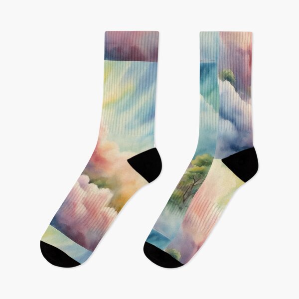Item preview, Watercolor Sugar Cotton Clouds Background designed and sold by hjian8219.