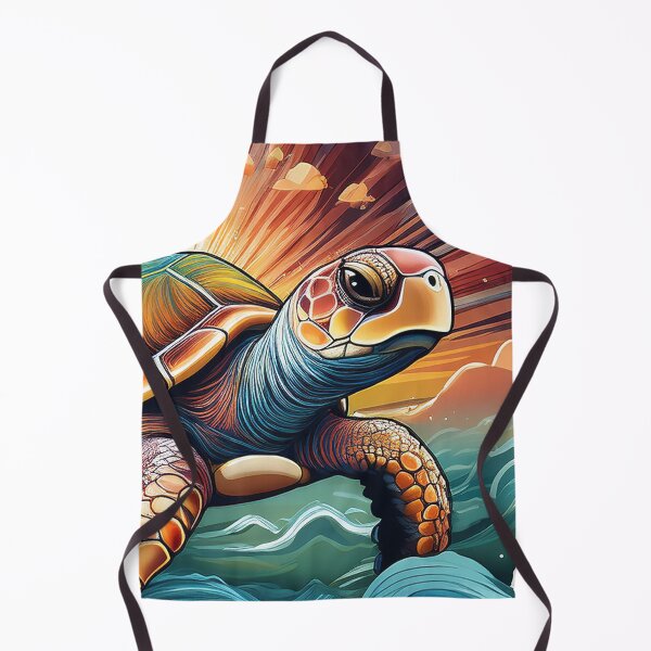 Item preview, Sea Turtle Sunset and Waves Retro Vintage Turtle Artwork designed and sold by Mandeville Photography.