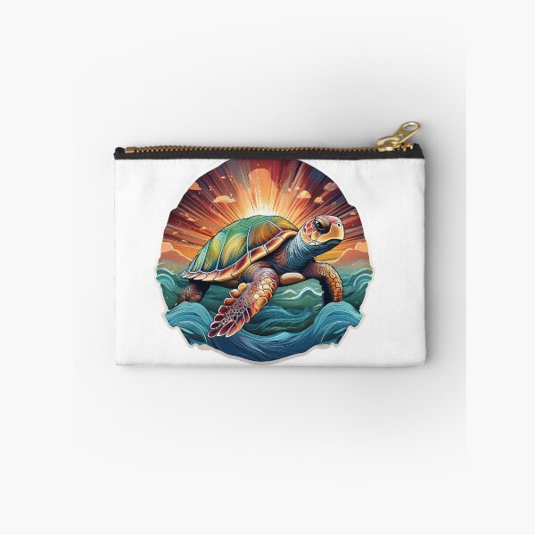 Item preview, Sea Turtle Sunset and Waves Retro Vintage Turtle Artwork designed and sold by Mandeville Photography.