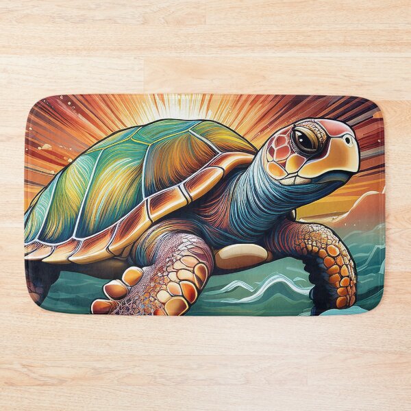 Item preview, Sea Turtle Sunset and Waves Retro Vintage Turtle Artwork designed and sold by Mandeville Photography.