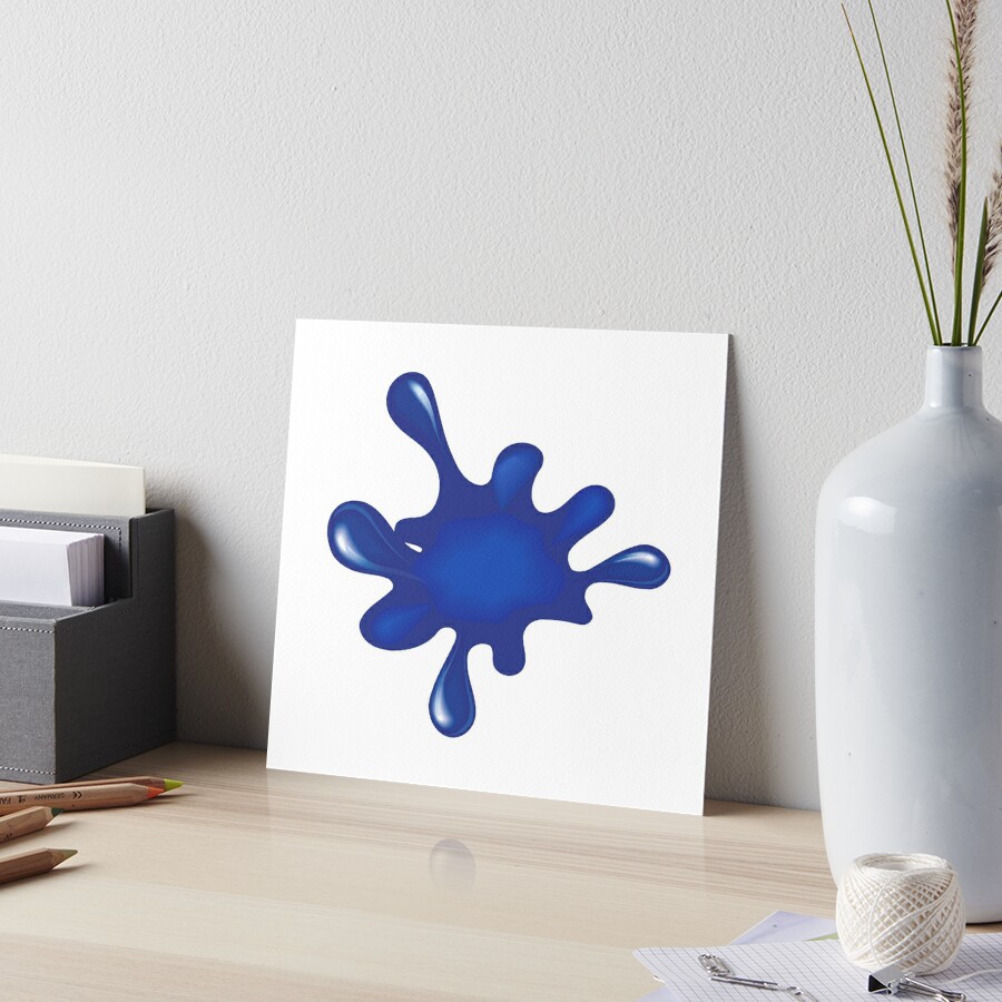 Blue Color Paint Splash White Background Canvas Print / Canvas Art