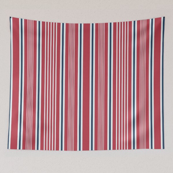 Item preview, Retro Nautical vertical stripes red blue Vector seamless pattern designed and sold by Dana Du.