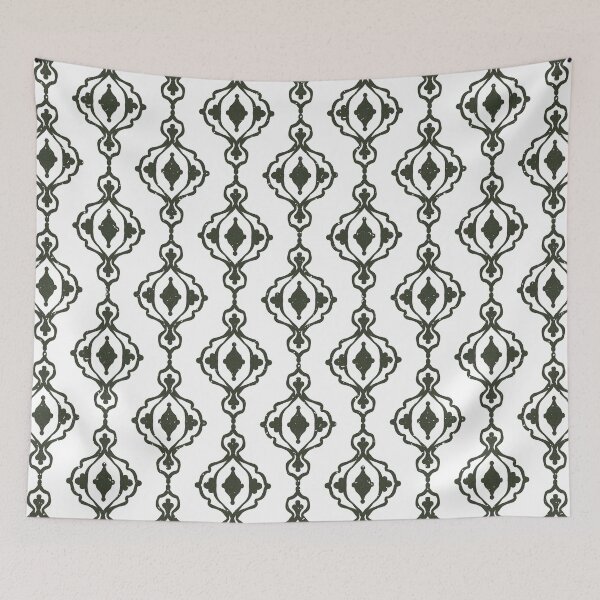 Item preview, Dacha Arabesque Pattern - Snow + Pine designed and sold by Irene Estelle.