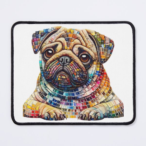 Item preview, Mosaic Pug Dog Sad Eyes designed and sold by Wags & Tails.