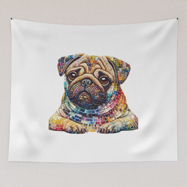 Item preview, Mosaic Pug Dog Sad Eyes designed and sold by Wags & Tails.