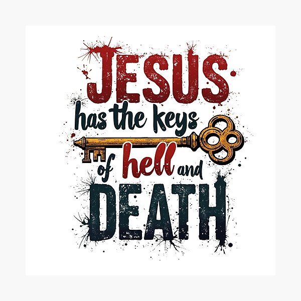 Item preview, Jesus Has The Keys of Hell and Death, key Art designed and sold by Faithloveshop.