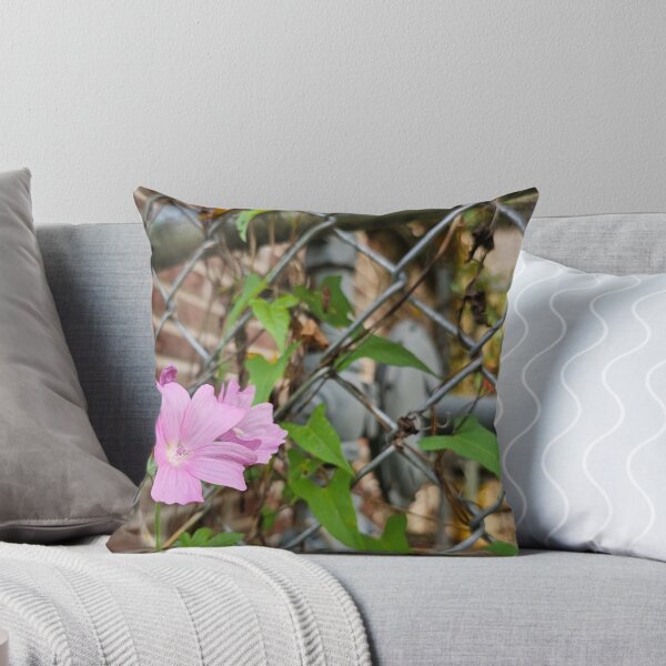 Item preview, Musk Mallow in the Chain-Link Fence designed and sold by Quincy-Hedgehog.