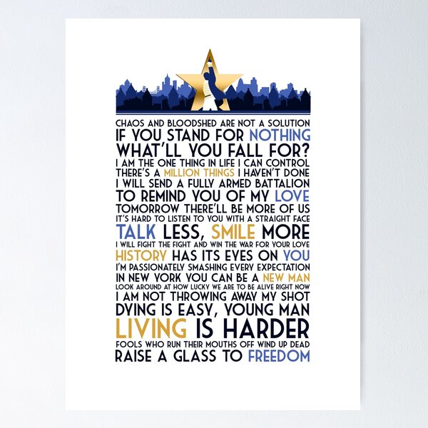 Hamilton Musical Theater Quotes Poster