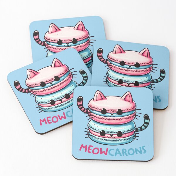Item preview, Cute Cat Macarons - Meowcarons Pun Design designed and sold by hitechmom.