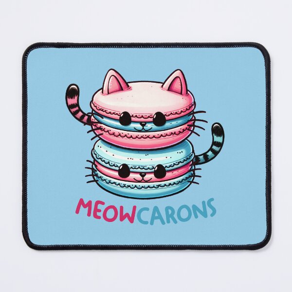 Item preview, Cute Cat Macarons - Meowcarons Pun Design designed and sold by hitechmom.
