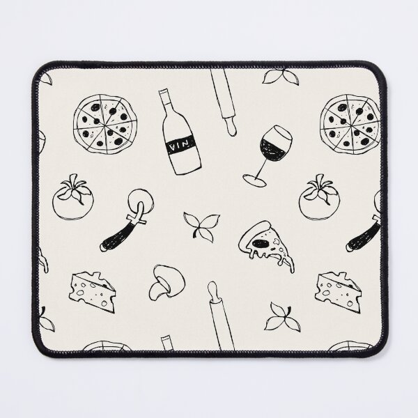 Item preview, Pizza print. Pizza, cheeses and wine seamless pattern designed and sold by AlarconStudio.