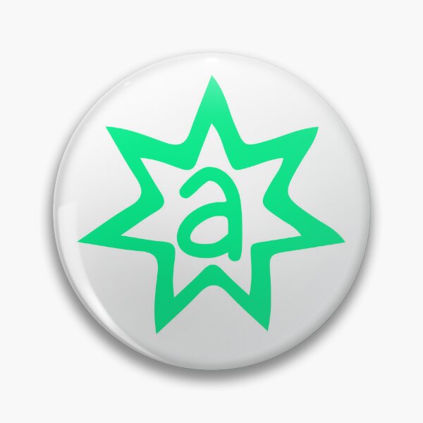 Item preview, alphabet letter a in a neon green star designed and sold by happyandbubbly.