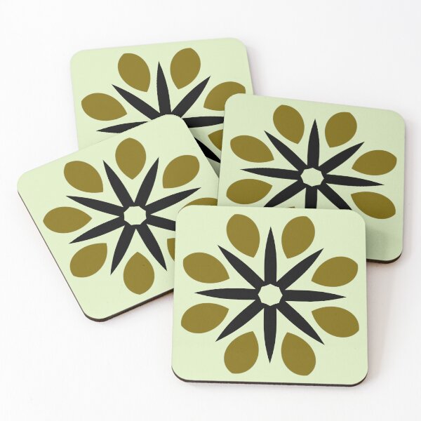 Item preview,  Retro Vibes With Circular Leaf Design In Black and Olive designed and sold by KeksWorkroom.