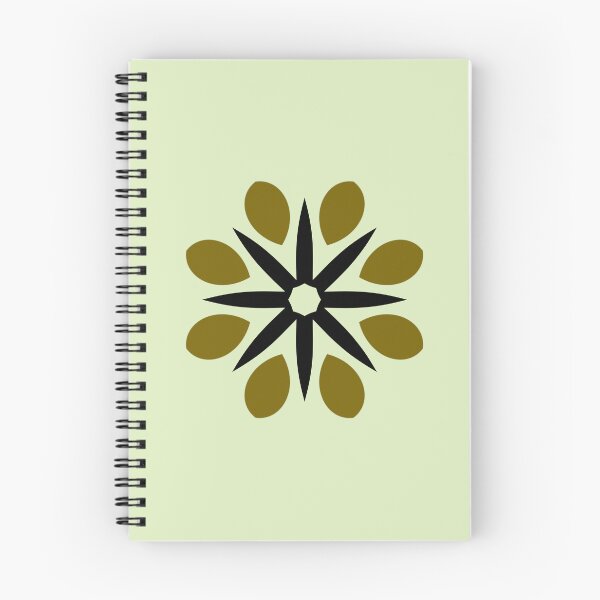 Item preview,  Retro Vibes With Circular Leaf Design In Black and Olive designed and sold by KeksWorkroom.