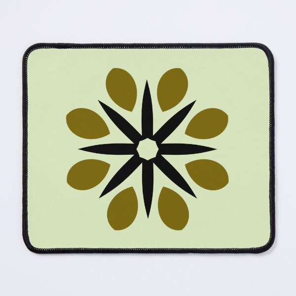 Item preview,  Retro Vibes With Circular Leaf Design In Black and Olive designed and sold by KeksWorkroom.
