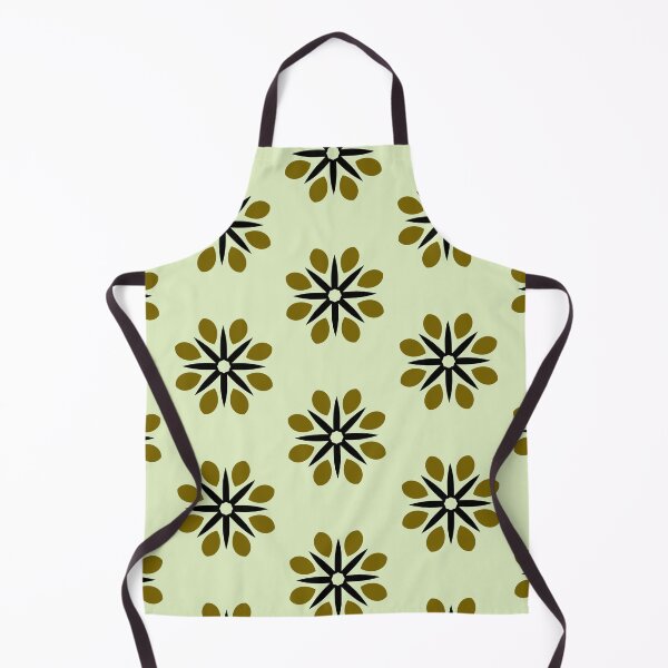 Item preview, Retro Vibes With Circular Leaf Design In Black and Olive designed and sold by KeksWorkroom.