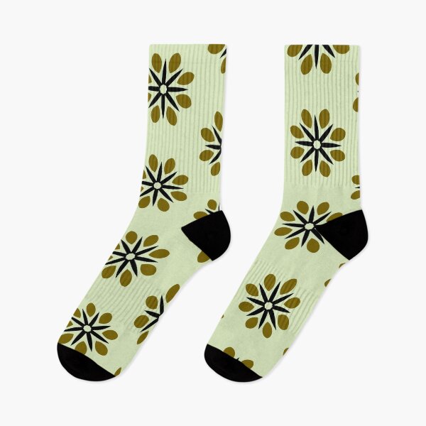 Item preview,  Retro Vibes With Circular Leaf Design In Black and Olive designed and sold by KeksWorkroom.