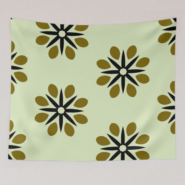 Item preview,  Retro Vibes With Circular Leaf Design In Black and Olive designed and sold by KeksWorkroom.