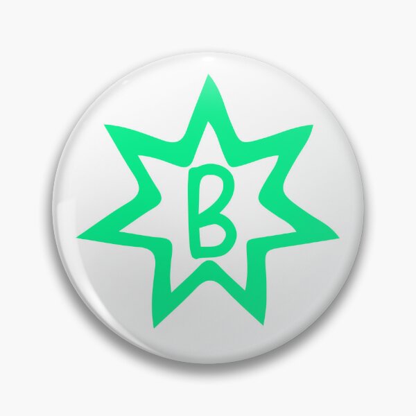 Item preview, alphabet letter b in a neon green star designed and sold by happyandbubbly.