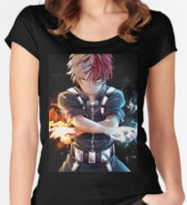 Camiseta entallada de cuello redondo Todoroki BNHA